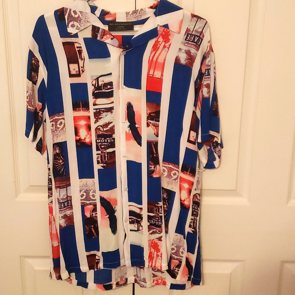 Men's large no boundaries wine shirt